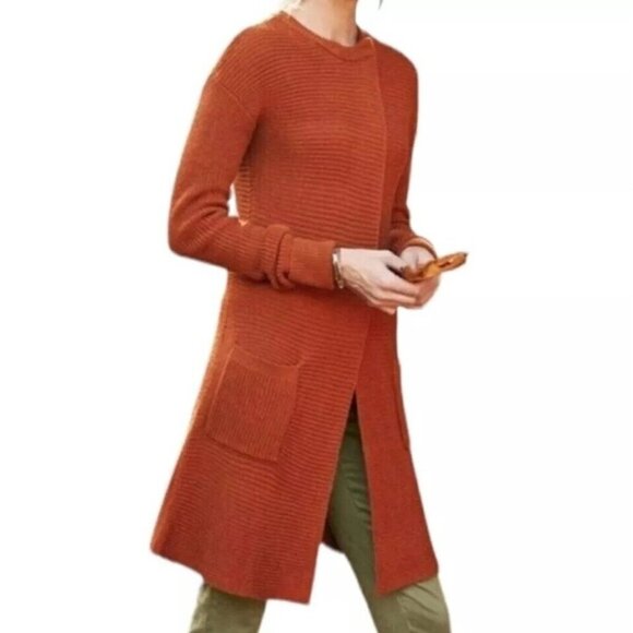 Soft Surroundings Marcella Burnt Orange Cardigan Sweater Womens Size Small - Picture 1 of 6